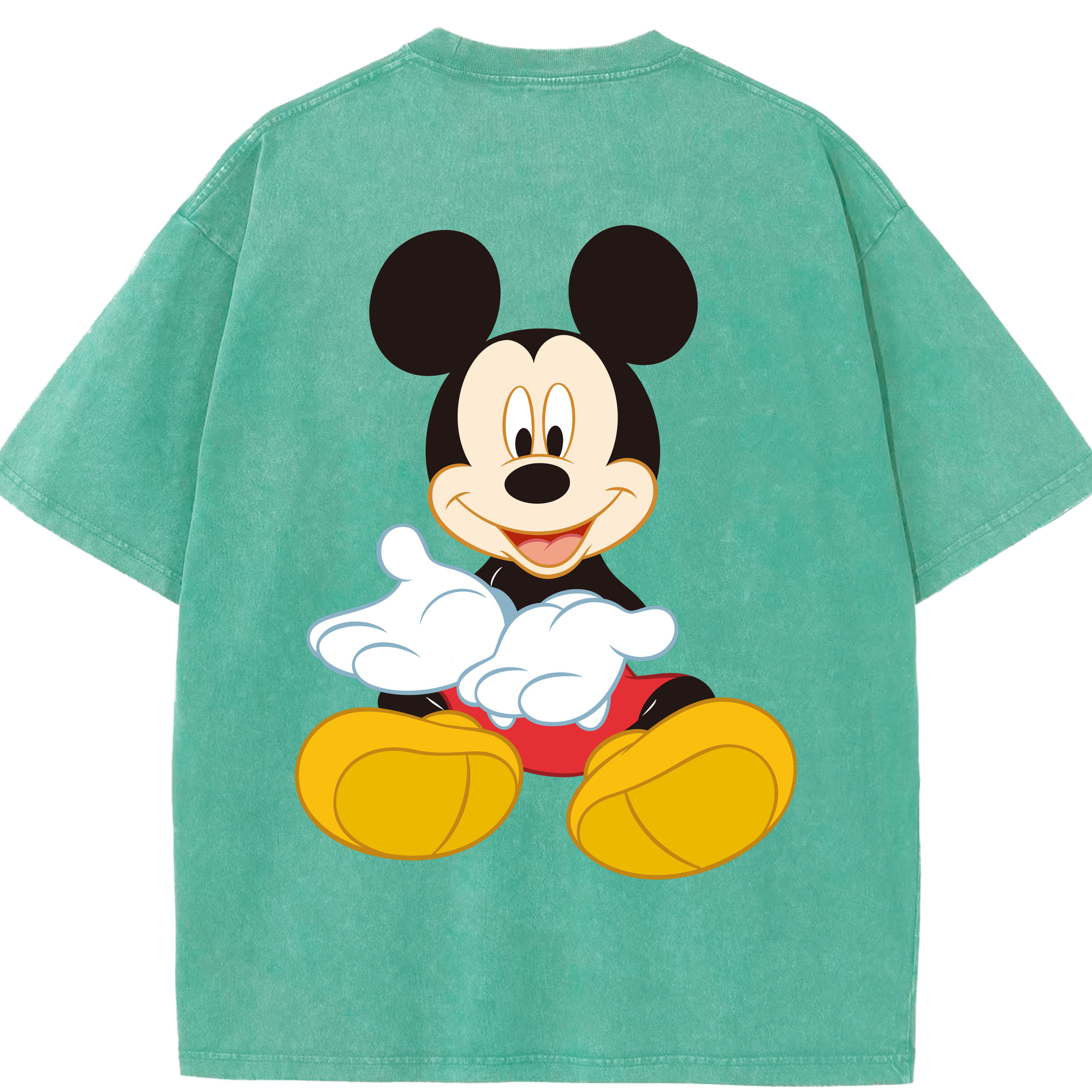 （画像用） ミッキーマウス Mickey Mouse 綿100% ヴィンテージ風 半袖Tシャツ（背面プリント）